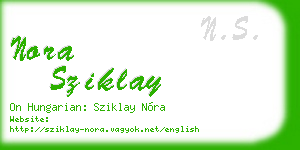 nora sziklay business card